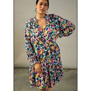 Ranna Grill Katya Ruffle Floral Tunic Dress L